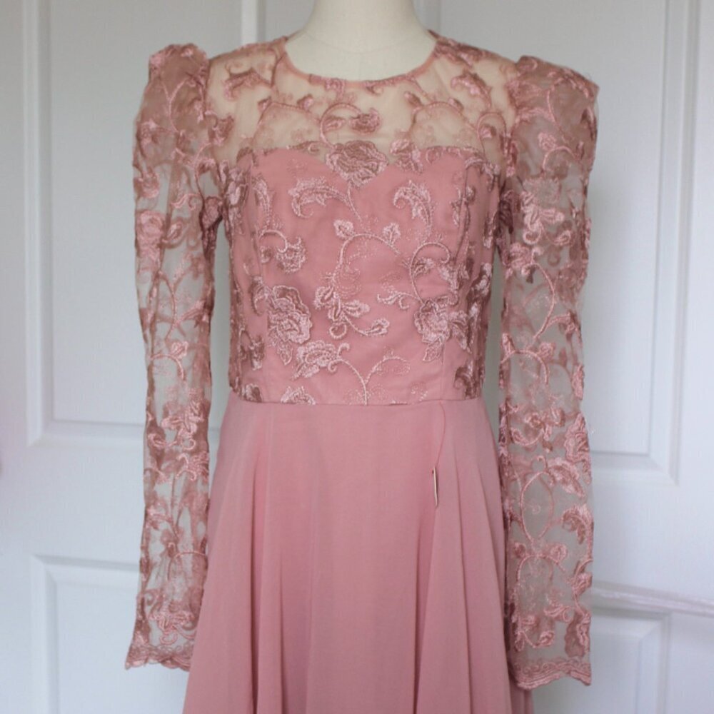Chi Chi London Dorothee Skater Dress in Pink
